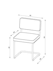 Set of 2 Soft Velvet Pebble Kai Chrome Leg Dining Chairs - Image 3 of 8