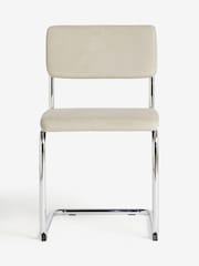 Set of 2 Soft Velvet Pebble Kai Chrome Leg Dining Chairs - Image 4 of 8
