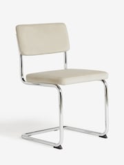 Set of 2 Soft Velvet Pebble Kai Chrome Leg Dining Chairs - Image 5 of 8