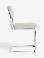 Set of 2 Soft Velvet Pebble Kai Chrome Leg Dining Chairs - Image 6 of 8