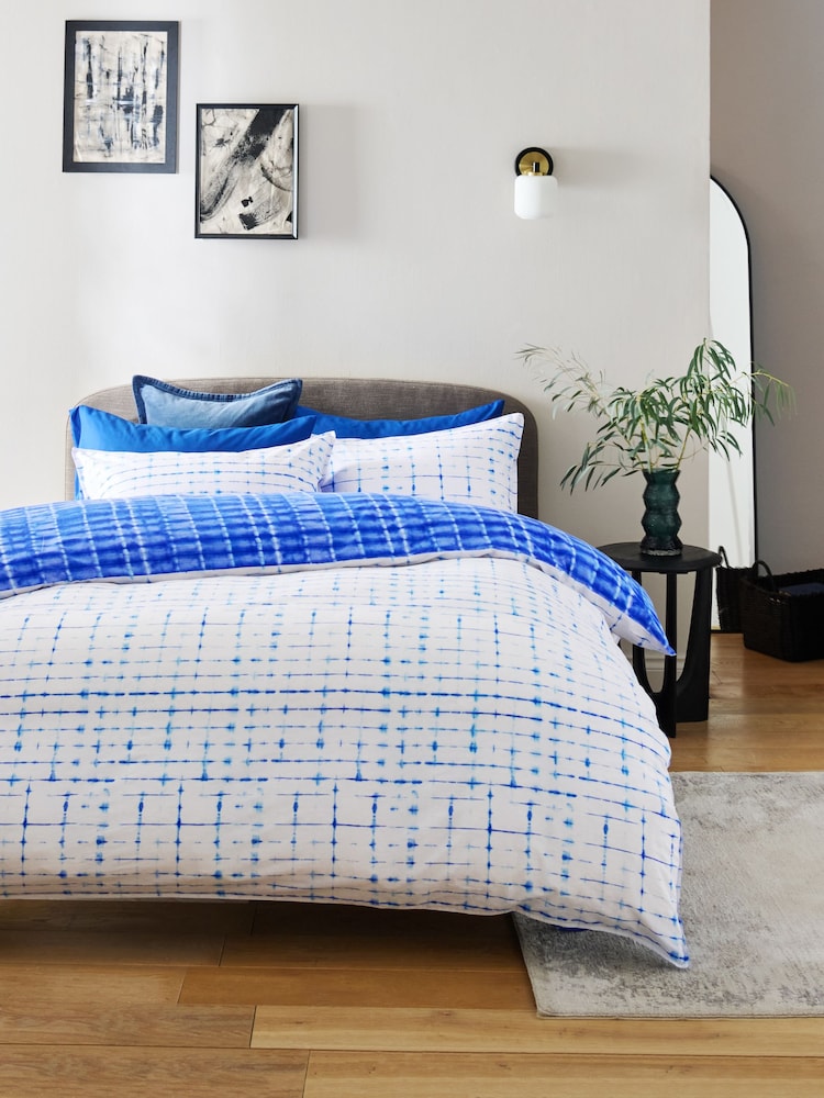 100% Cotton Tie Dye Reversible Duvet Cover and Pillowcase Set - Изображение 2 из 6