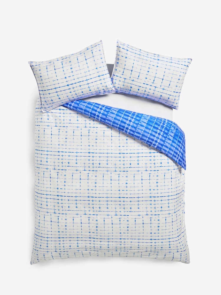 Blue 100% Cotton Tie Dye Reversible Duvet Cover and Pillowcase Set - Image 7 of 7 Blue 100% Cotton Tie Dye Reversible Duvet Cover and Pillowcase Set - Image 7 of 7