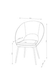 Set of 2 Tweedy Plain Light Natural Hewitt Upholstered Light Wood Leg Dining Chairs - Image 4 of 9