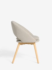 Set of 2 Tweedy Plain Light Natural Hewitt Upholstered Light Wood Leg Dining Chairs - Image 6 of 9