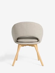 Set of 2 Tweedy Plain Light Natural Hewitt Upholstered Light Wood Leg Dining Chairs - Image 7 of 9