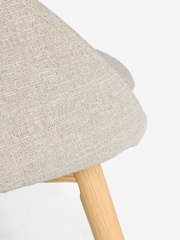 Set of 2 Tweedy Plain Light Natural Hewitt Upholstered Light Wood Leg Dining Chairs - Image 8 of 9