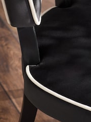 Set of 2 Soft Velvet Black Remi Dining Chairs - Image 2 of 10