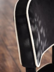 Set of 2 Soft Velvet Black Remi Dining Chairs - Image 3 of 10