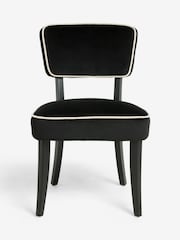 Set of 2 Soft Velvet Black Remi Dining Chairs - Image 5 of 10