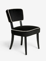 Set of 2 Soft Velvet Black Remi Dining Chairs - Image 6 of 10