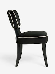 Set of 2 Soft Velvet Black Remi Dining Chairs - Image 7 of 10