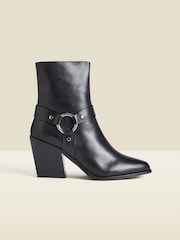 Sosandar Black Western Style Leather Boots - Image 2 of 5