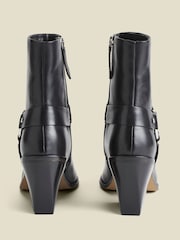 Sosandar Black Western Style Leather Boots - Image 4 of 5