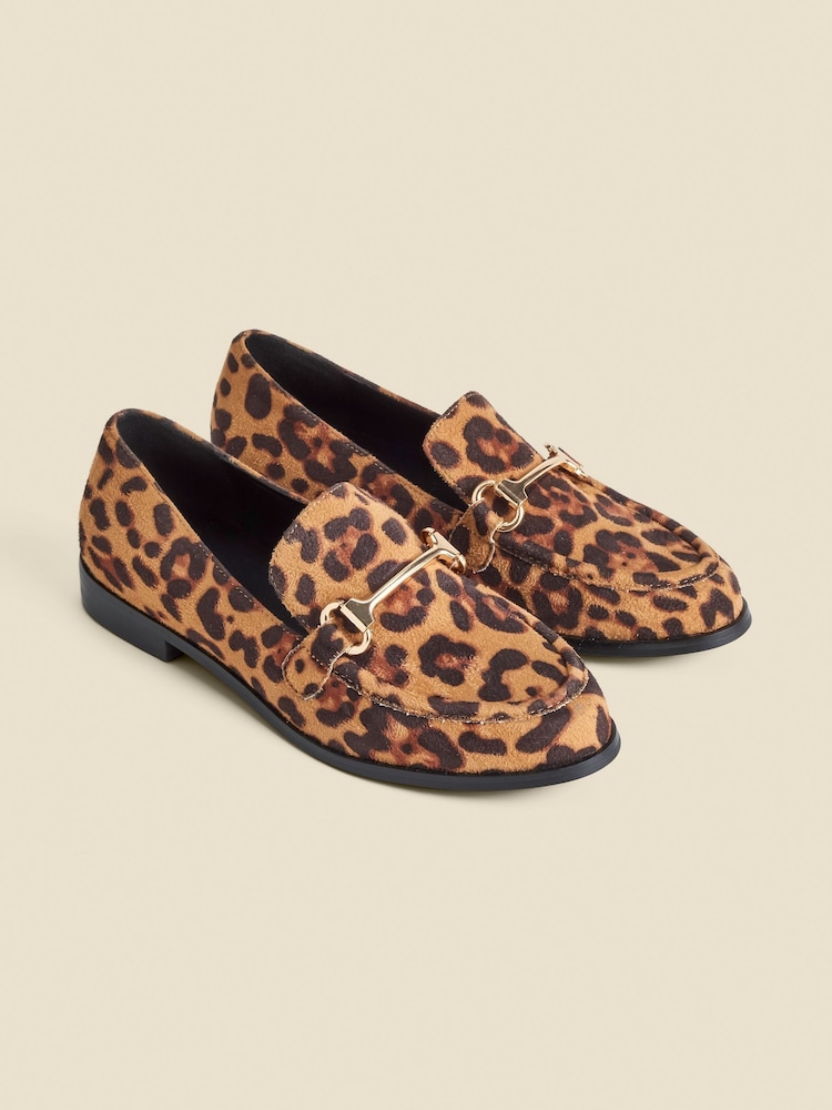Sosandar Leopardji potisk; vzorec Snaffle Trim Mule mokasini - Slika 1 iz 4 Sosandar Leopardji potisk; vzorec Snaffle Trim Mule mokasini - Slika 1 iz 4