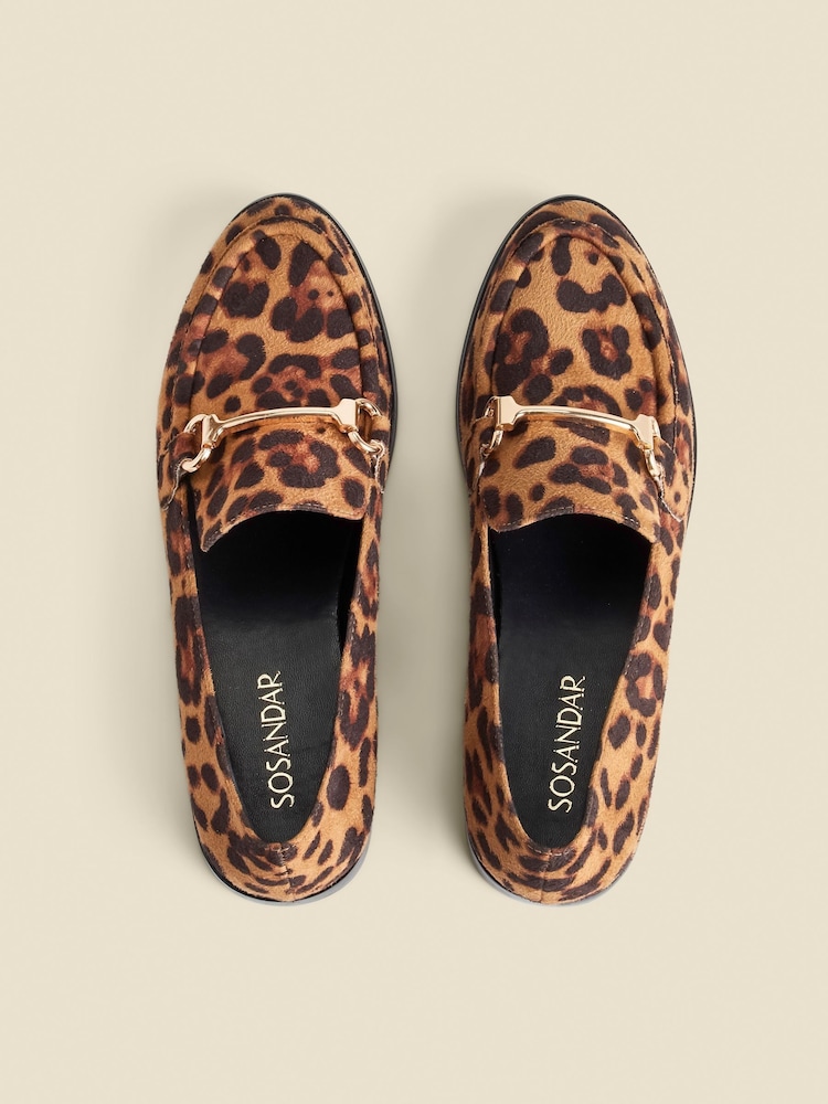 Sosandar Leopardji potisk; vzorec Snaffle Trim Mule mokasini - Slika 4 iz 4 Sosandar Leopardji potisk; vzorec Snaffle Trim Mule mokasini - Slika 4 iz 4