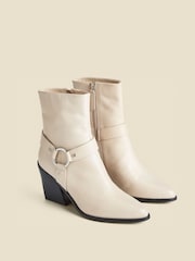 Sosandar Natural Western Style Leather Boots - Image 1 of 4