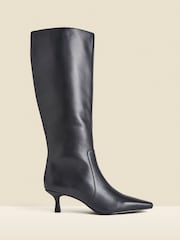 Sosandar Black Knee High Low Heel Boots - Image 2 of 4