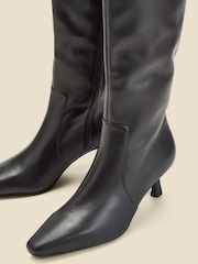 Sosandar Black Knee High Low Heel Boots - Image 3 of 4