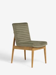 Set of 2 Soft Velvet Sage Green Atlas Dark Wood Leg Dining Chairs - Image 5 of 9