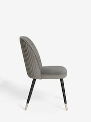 Set of 2 Soft Velvet Mid Grey Valencia Upholstered Dining Chairs - Image 6 of 9