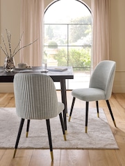 Set of 2 Fleck Chenille Light Natural Valencia Upholstered Dining Chairs - Image 1 of 9
