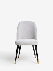 Set of 2 Fleck Chenille Light Natural Valencia Upholstered Dining Chairs - Image 3 of 9