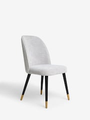 Set of 2 Fleck Chenille Light Natural Valencia Upholstered Dining Chairs - Image 5 of 9