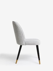 Set of 2 Fleck Chenille Light Natural Valencia Upholstered Dining Chairs - Image 6 of 9