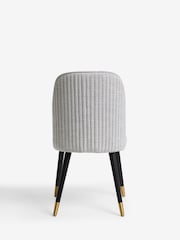 Set of 2 Fleck Chenille Light Natural Valencia Upholstered Dining Chairs - Image 7 of 9
