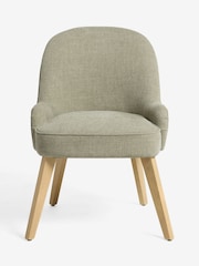 Set of 2 Brushed Weave Olive Green Hensley Oak Effect Leg Dining Chairs - Image 1 of 7