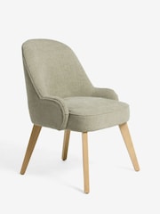 Set of 2 Brushed Weave Olive Green Hensley Oak Effect Leg Dining Chairs - Image 2 of 7