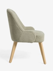 Set of 2 Brushed Weave Olive Green Hensley Oak Effect Leg Dining Chairs - Image 3 of 7