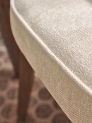 Set of 2 Cotswold Chenille Light Natural Hensley Oak Effect Leg Dining Chairs - Image 3 of 9