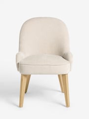 Set of 2 Cotswold Chenille Light Natural Hensley Oak Effect Leg Dining Chairs - Image 4 of 9