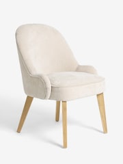 Set of 2 Cotswold Chenille Light Natural Hensley Oak Effect Leg Dining Chairs - Image 5 of 9