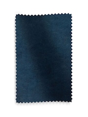 Set of 2 Soft Velvet Navy Blue Hamilton Dark Wood Leg Quilted Dining Chairs - Image 9 of 9