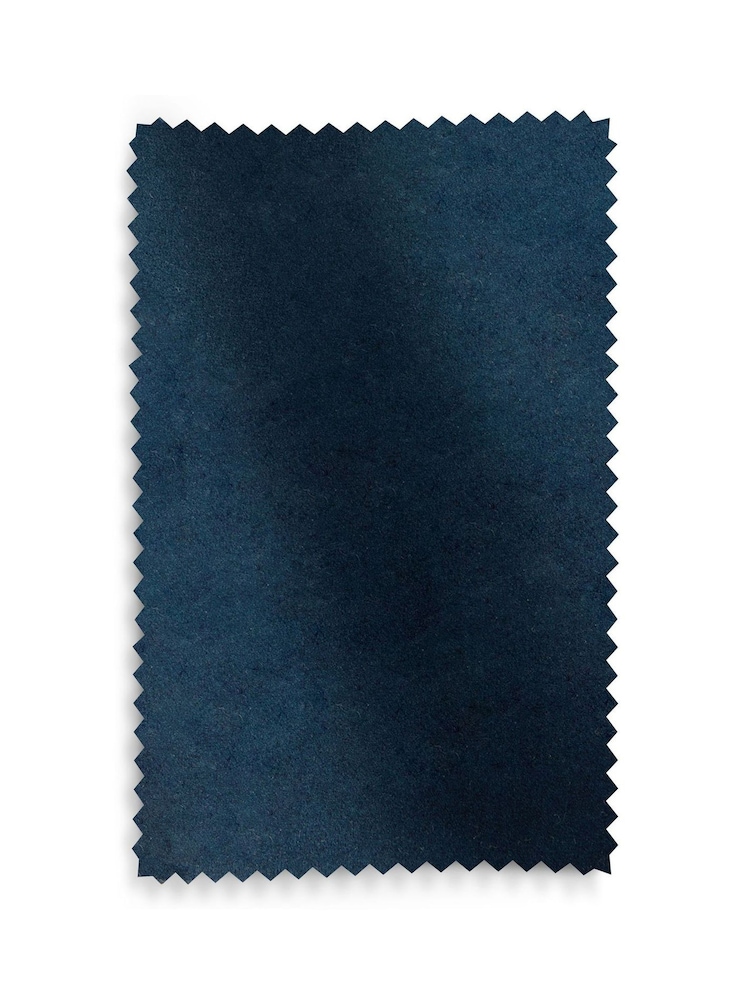 Set of 2 Soft Velvet Navy Blue Hamilton Dark Wood Leg Quilted Dining Chairs - Image 9 of 9