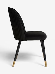 Set of 2 Soft Velvet Black Valencia Upholstered Dining Chairs - Image 10 of 12