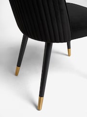 Set of 2 Soft Velvet Black Valencia Upholstered Dining Chairs - Image 11 of 12