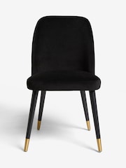 Set of 2 Soft Velvet Black Valencia Upholstered Dining Chairs - Image 7 of 12
