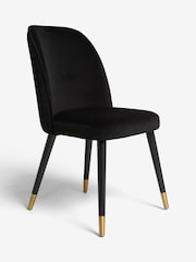 Set of 2 Soft Velvet Black Valencia Upholstered Dining Chairs - Image 8 of 12
