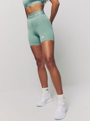 adidas Green Techfit 7/8 Shorts - Image 2 of 6