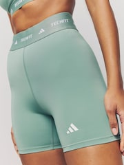 adidas Green Techfit 7/8 Shorts - Image 4 of 6