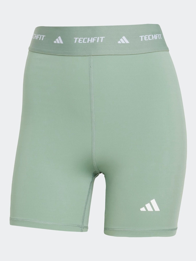 adidas Green Techfit 7/8 Shorts - Image 6 of 6