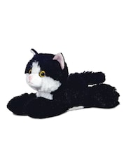 Aurora World Mini Flopsies Maynard Cat 8 Inch Black/White Plush Soft Toy - Image 1 of 3