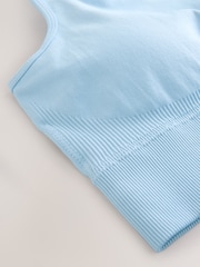 self. Pale Blue Seamfree Sports Crop Top - Image 7 of 8