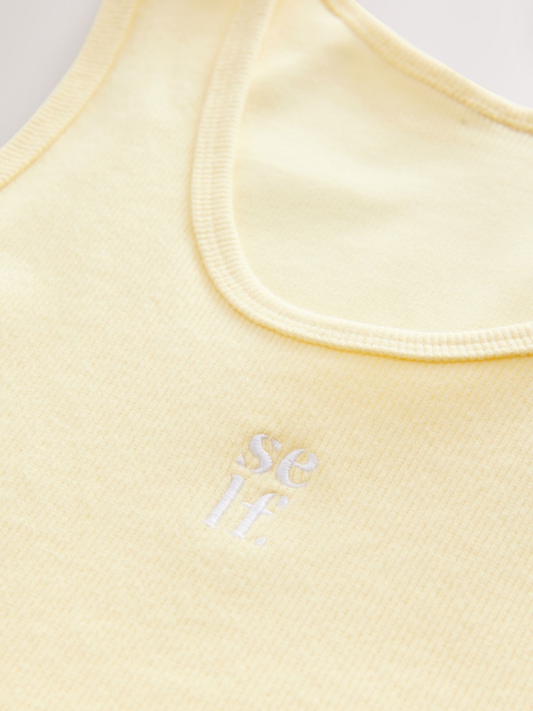 self. Lemon Scoop Neck Cropped Rib Vest - Image 9 of 9