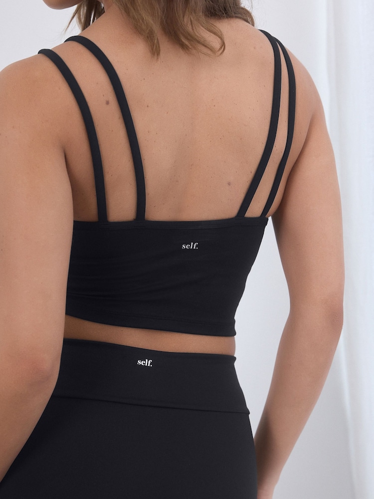 self. Black Hidden Support Sports Tank - Image 5 of 9