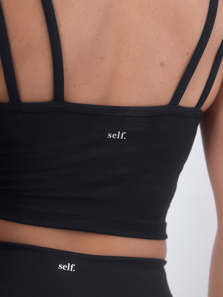 self. Black Hidden Support Sports Tank - Image 6 of 9