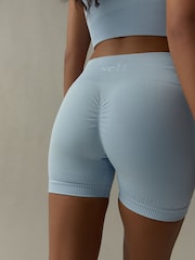 self. Pale Blue Seamless Bum Scrunch Shorts - Image 4 of 9